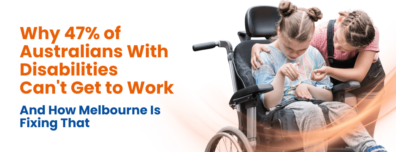 A smiling NDIS participant boarding an accessible vehicle in Melbourne